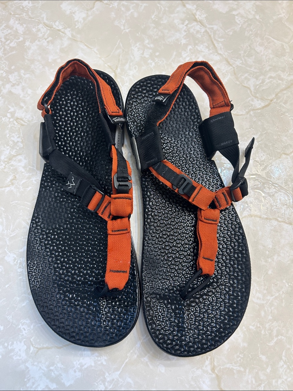 Vibram Men's Black Sandals with Orange Straps